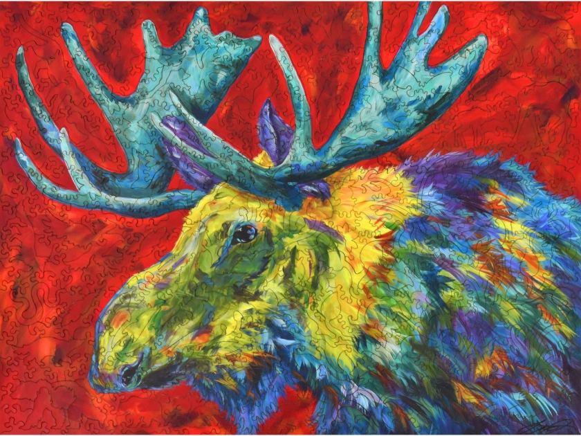 Troublesome Moose Wooden Jigsaw Puzzle | Liberty Puzzles