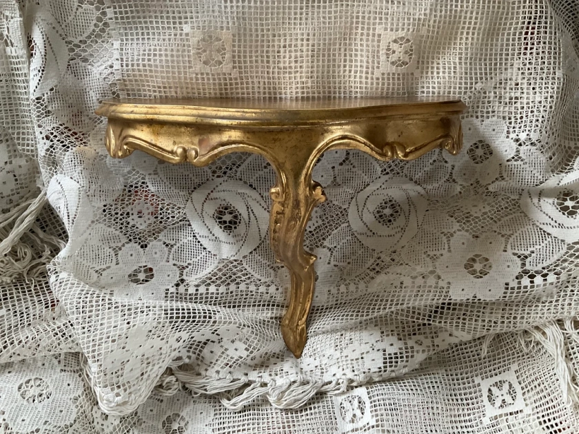 Vintage French Large Gilded Wall Console/shelf - Etsy UK