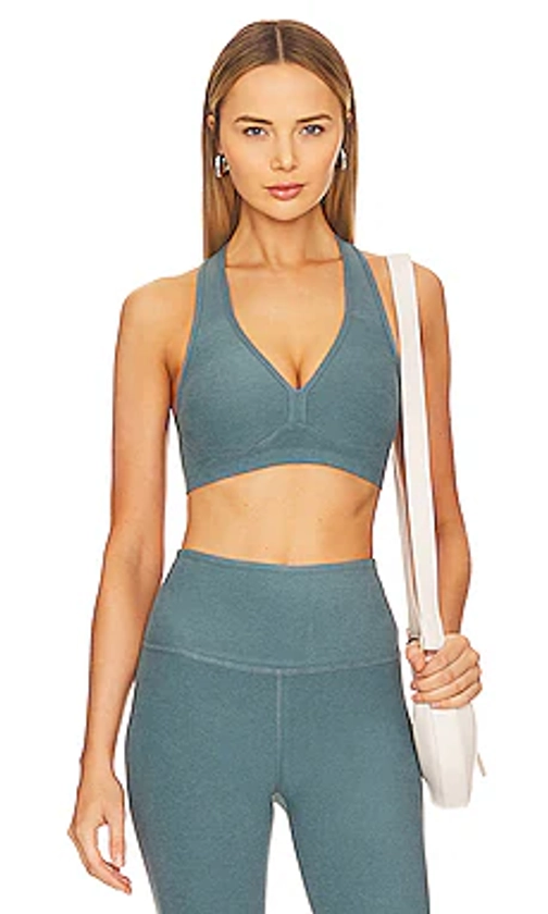Beyond Yoga Spacedye Lift Your Spirits Sports Bra in Storm Heather from Revolve.com