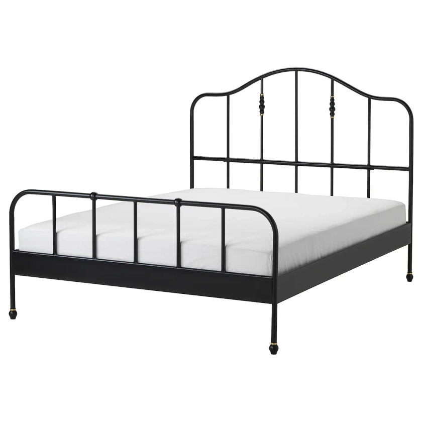 SAGSTUA bed frame, black/Luröy, Queen - IKEA