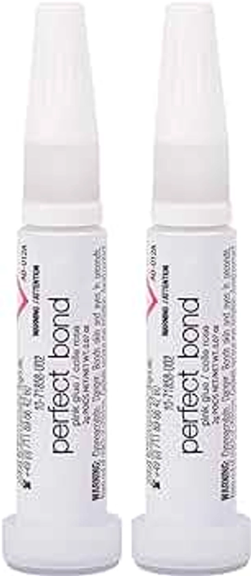 Nailene Perfect Bond Nail Glue - Durable, Easy to Apply False Nail Glue – Repairs Natural Nails – Quick-Drying Nail Adhesive Lasts Up to 7 Days - Pink Tint - 2 g/0.07 oz - 2 Pack