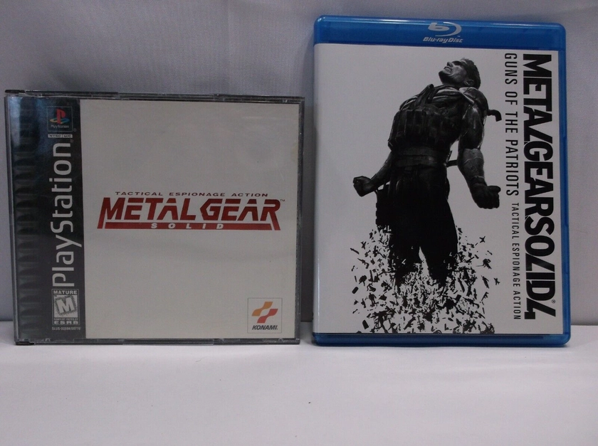 Metal Gear Solid Sony PS1 Black Label, Tested Works Great + MGS4 Blue Ray DVD