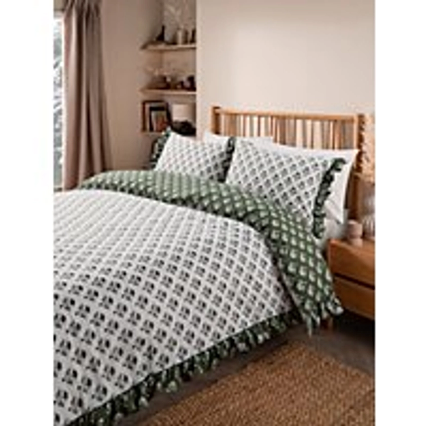 Green Ditsy Folk Frill Floral Duvet Set | Home | George at ASDA