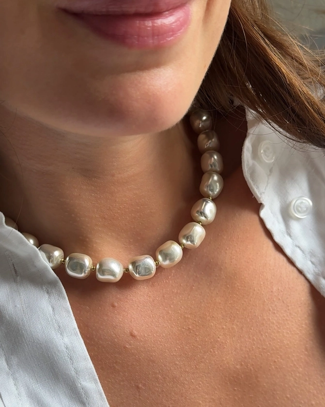 Collier perles XL Fauve - Babouchka Bijoux - Reims