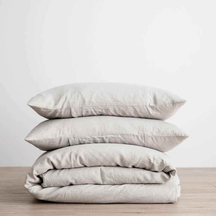 Linen Duvet Cover Set - Smoke Grey