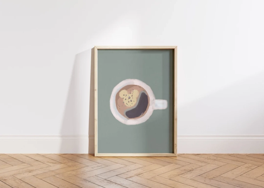 Mickey Coffee Printable Wall Art // Mickey Shape Kitchen Downloadable Art Print // Mickey Wall Decor - Etsy