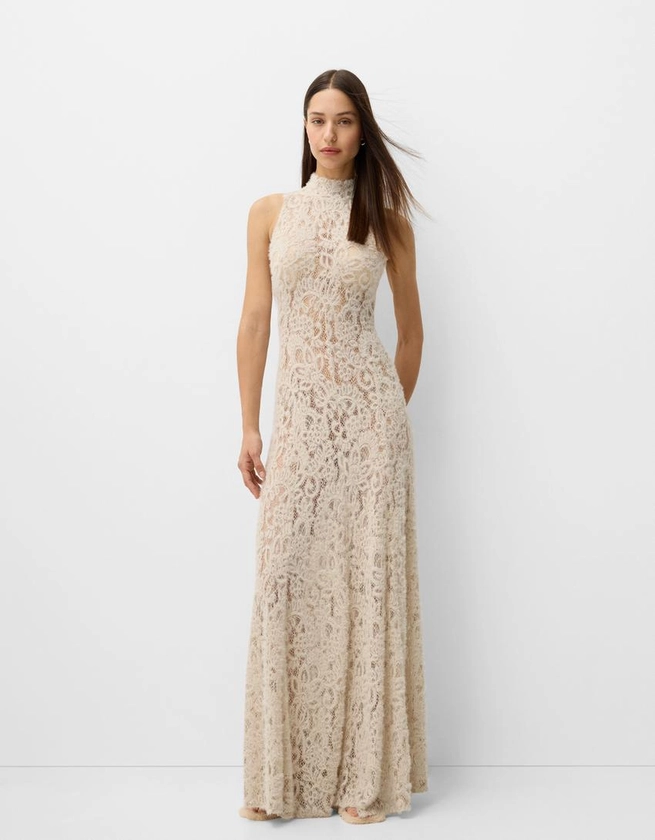 Robe maxi bretelles texturée - Party series - Femme