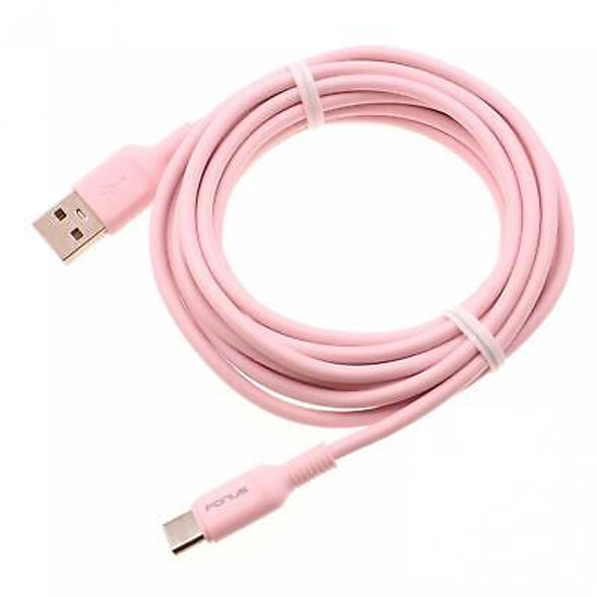 10FT EXTRA LONG USB-C CABLE PINK FAST CHARGER CORD POWER WIRE TYPE-C for PHONES