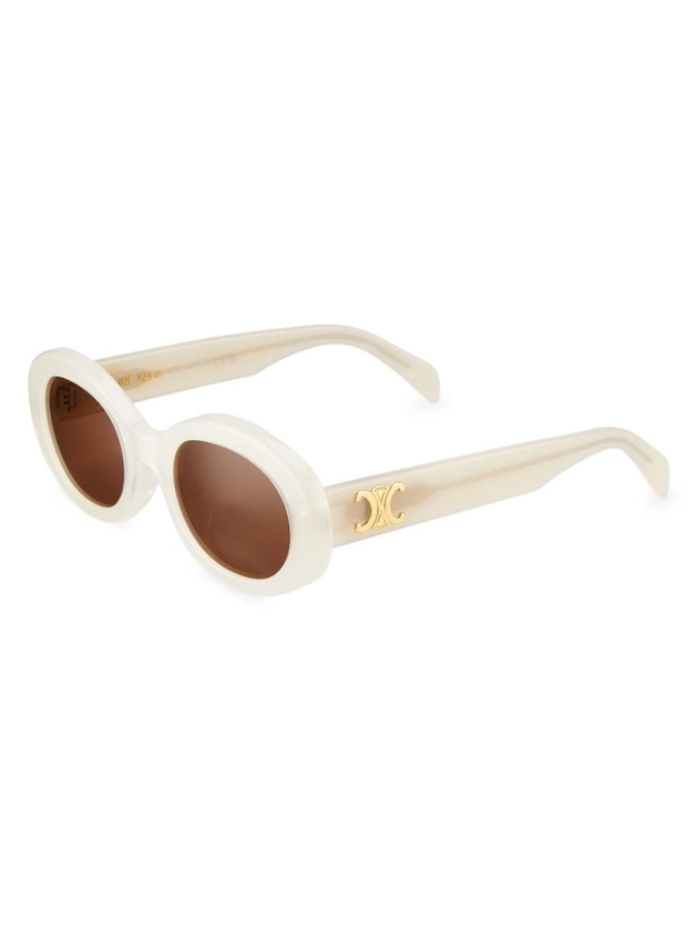 Shop CELINE Triomphe 52MM Oval Sunglasses | Saks Fifth Avenue