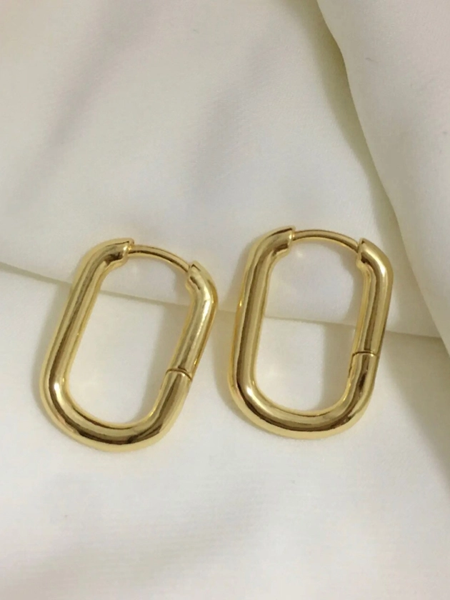 ISHKAARA Gold-Plated Contemporary Hoop Earrings