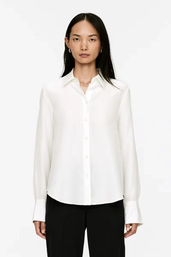 Washed Silk Shirt – Off White – Women – ARKET NL