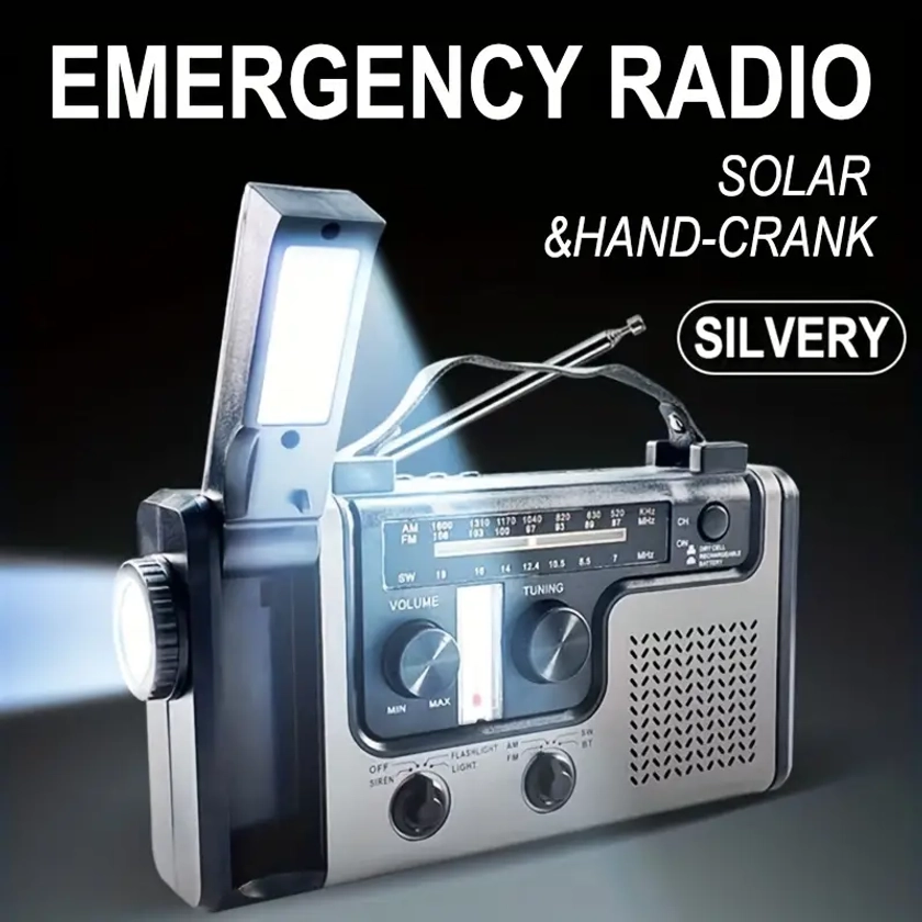 Emergency Solar Hand Power Emergency Radio /fm/sw - Temu