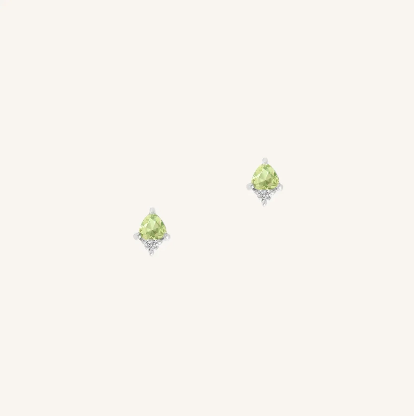 August Peridot Birthstone Studs