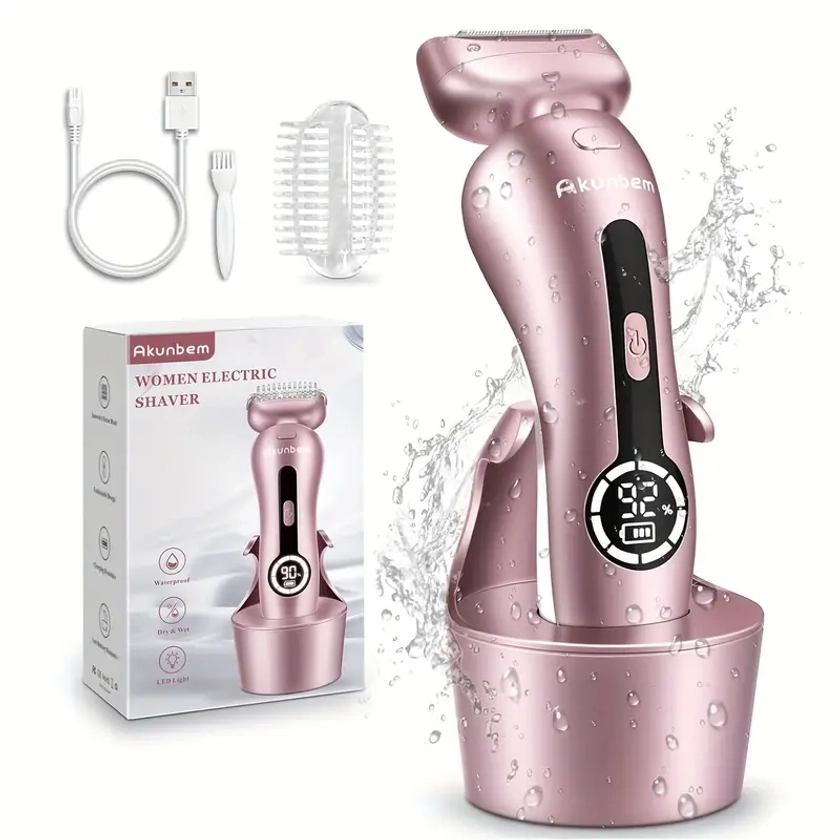 Electric Shaver for Women for Legs Bikini Trimmer Electric Razors for Women Underarm Public Hairs Rechargeable Womens Shaver Wet Dry Use Painless Cord