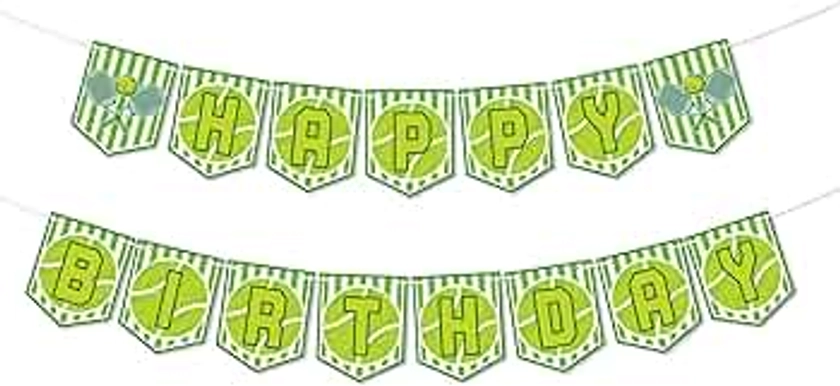 Tennis Happy Birthday Banner, Sport Theme Tennis Player Birthday Party Decorations, Tennis Enthusiast Birthday Party Decorations Supplies