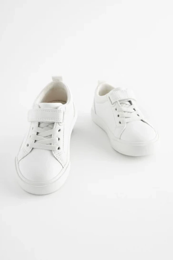 Buy White Standard Fit (F) Touch Fastening Elastic Lace Trainers from the Next UK online shop