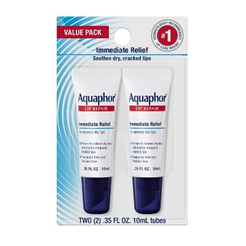 Aquaphor Immediate Relief Lip Repair Balm - 2ct/ 0.70 fl oz