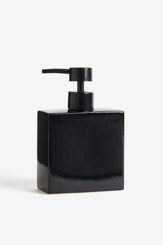 Distributeur de savon en grès cérame - Noir - Home All | H&M FR