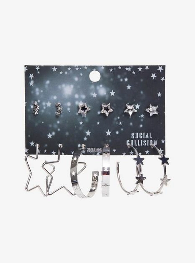 Social Collision® Star Studs & Hoops Earring Set | Hot Topic