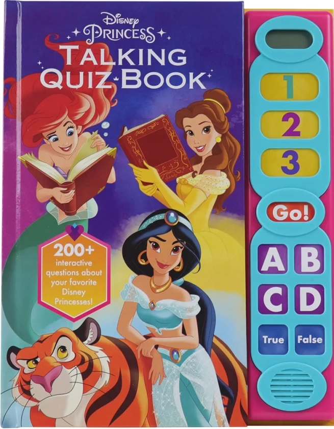 Disney Princess Cinderella, Belle, Mulan, and More! - Talking Quiz Sound Book - Over 200 Interactive Questions! - PI Kids (Play-A-Sound)