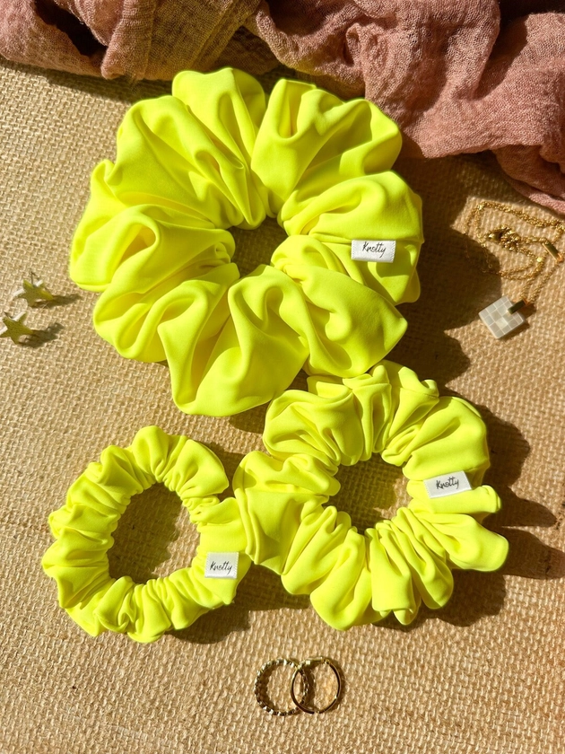 Neon Yellow Activewear Scrunchies - Etsy