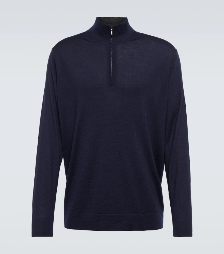Mezzocollo wool, cashmere, and silk sweater in blue - Loro Piana | Mytheresa
