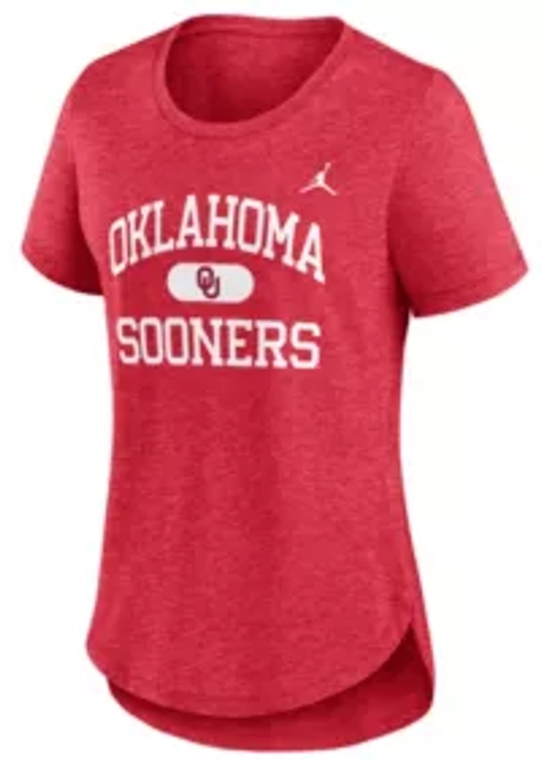 Nike Women's Oklahoma Sooners Dark Red Heather Tri-Blend V-Neck T-Shirt