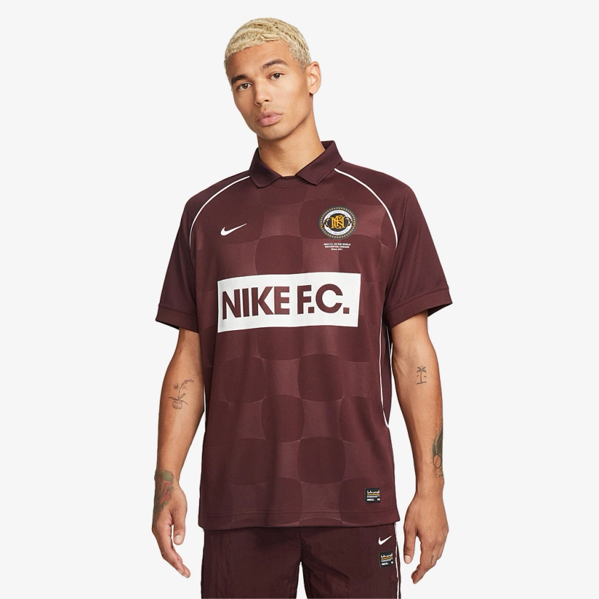 Nike Sportswear FC 22/23 Dri-Fit SS Shirt - Burgundy Crush/Summit White/Summit White - Mens Replica | Pro:Direct Soccer