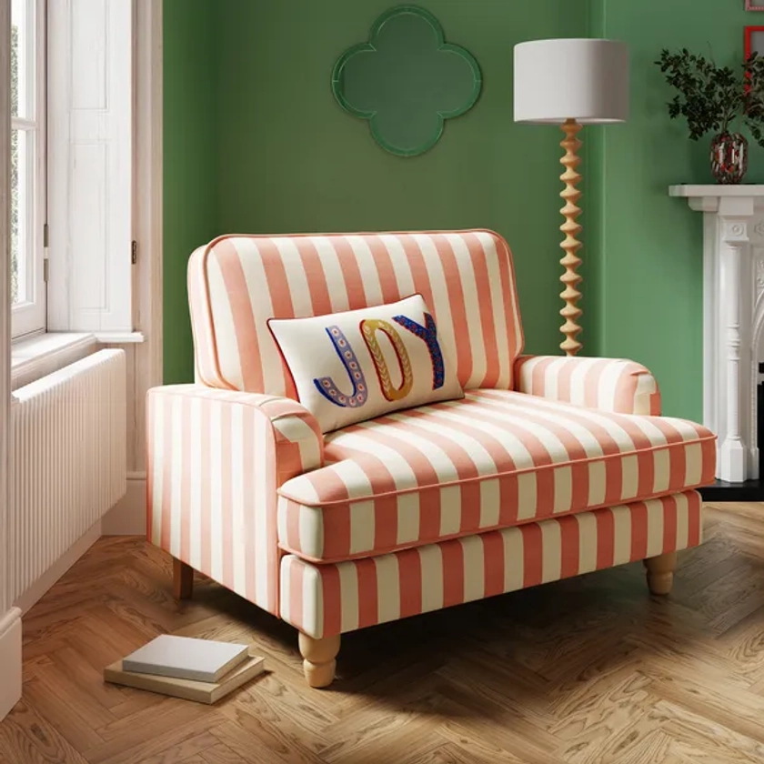 Beatrice Woven Striped Snuggle Chair | Dunelm