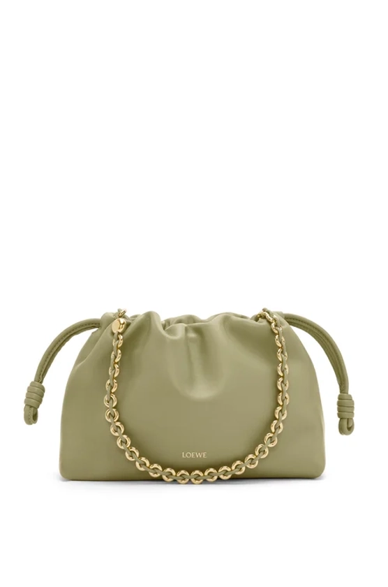 Flamenco Purse moyen en cuir d'agneau nappa doux Vert Eucalyptus - LOEWE