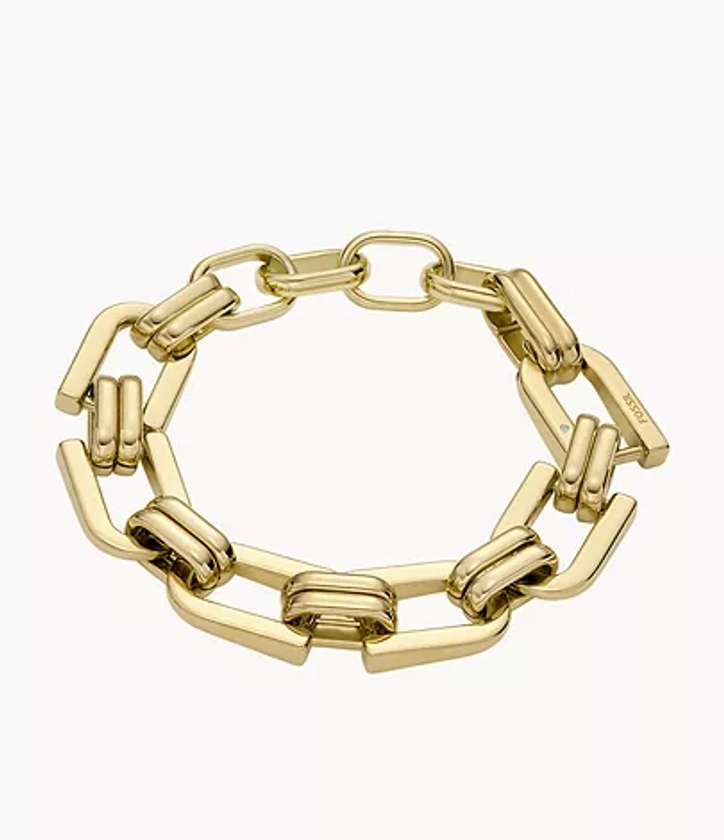 Heritage D-Link Gold-Tone Stainless Steel Chain Bracelet