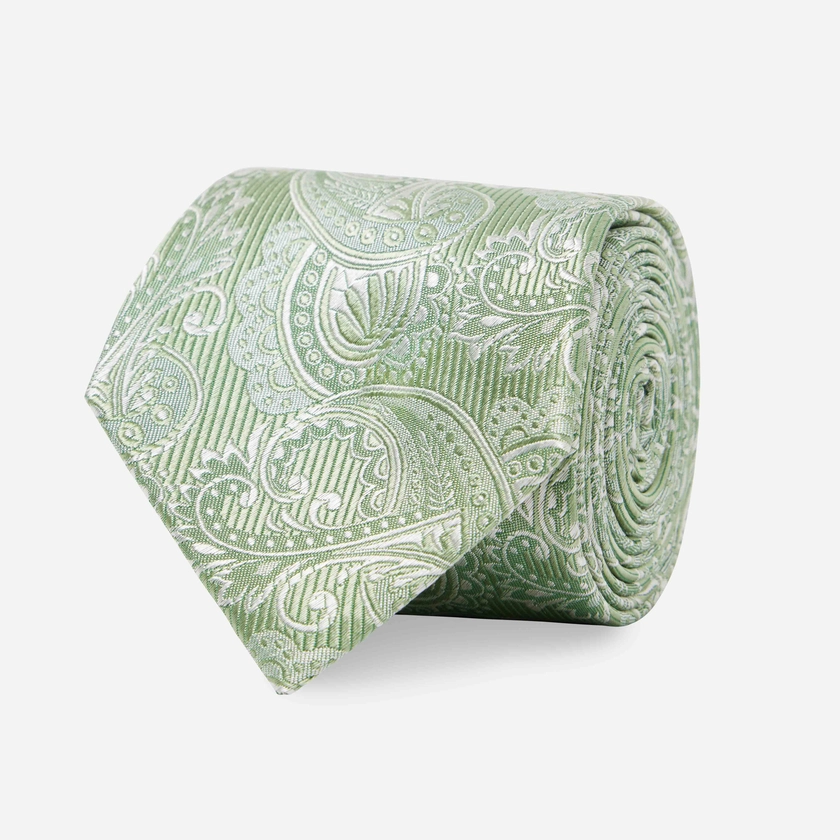 Twill Paisley Moss Green Tie | Silk Ties | Tie Bar