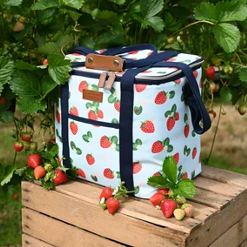 Strawberries & Cream Insulated 20 Litre Family Sized Picnic Cool Bag
