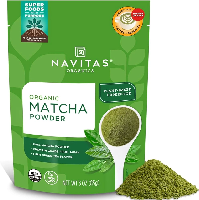 Amazon.com : Navitas Organics Matcha Powder, 3 oz. Bag, 85 Servings — Premium Culinary Grade, Organic, Non-GMO, Gluten-Free : Everything Else