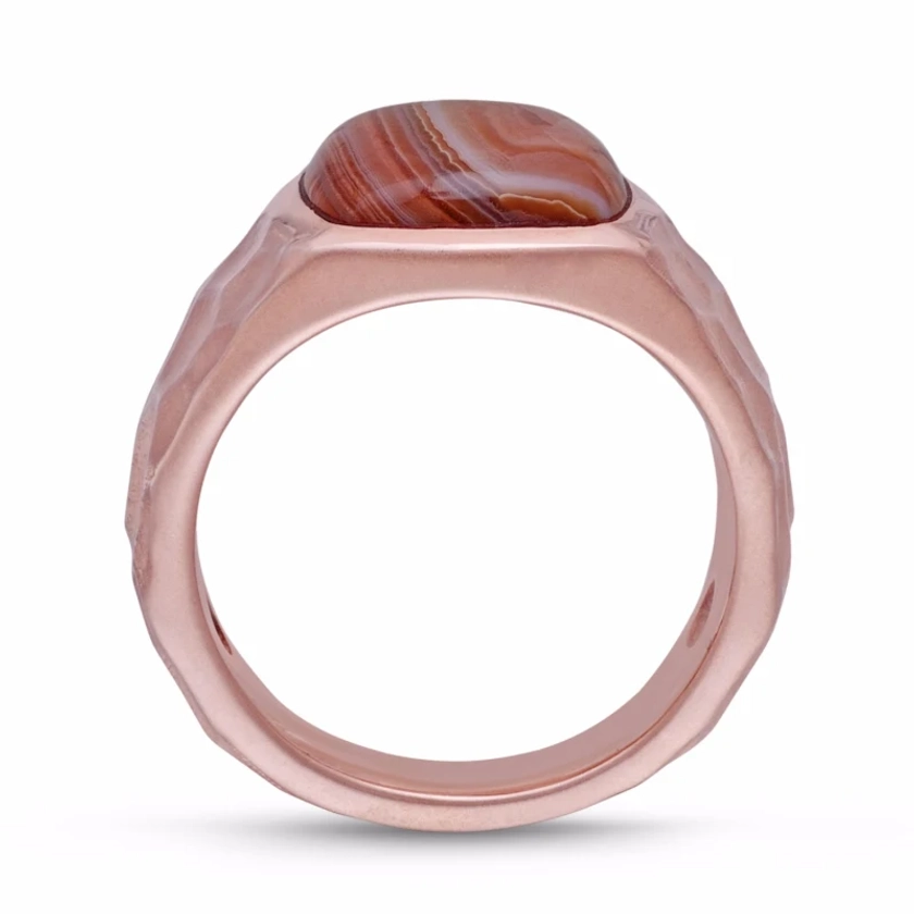 Red Lace Agate Stone Ring