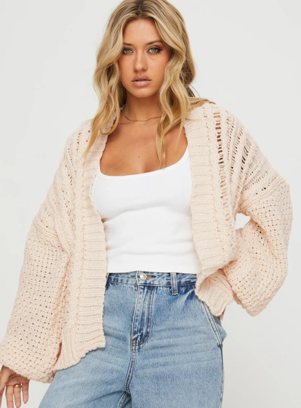 Abner Cable Cardigan Beige