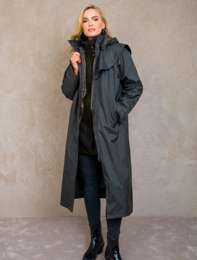 Donegal Ladies Waterproof Full Length Coat -Olive