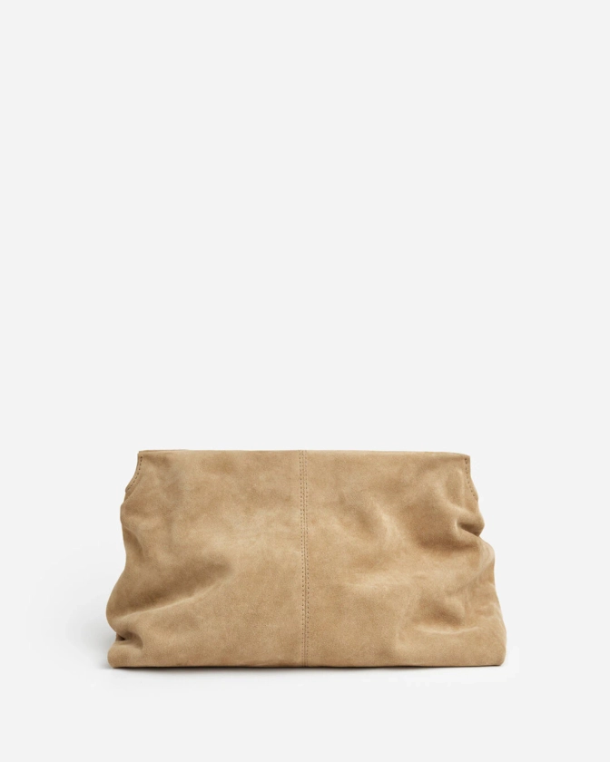 Clay Clutch Suede Sand | Flattered.com