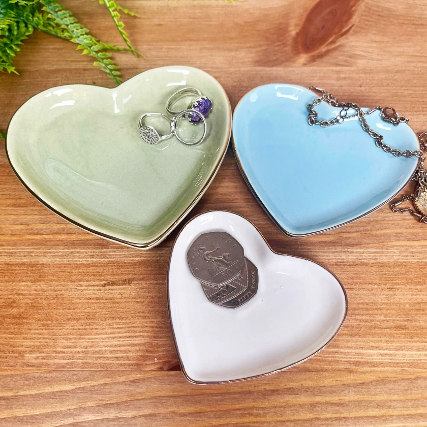 Set Of 3 Heart Trinket Trays