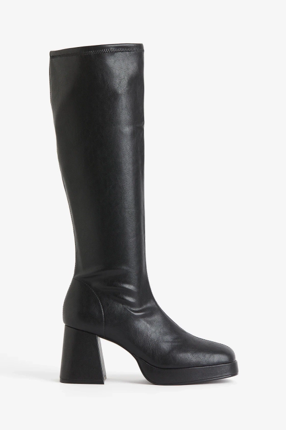 Bottes à talon - Talon haut - Noir - FEMME | H&M FR