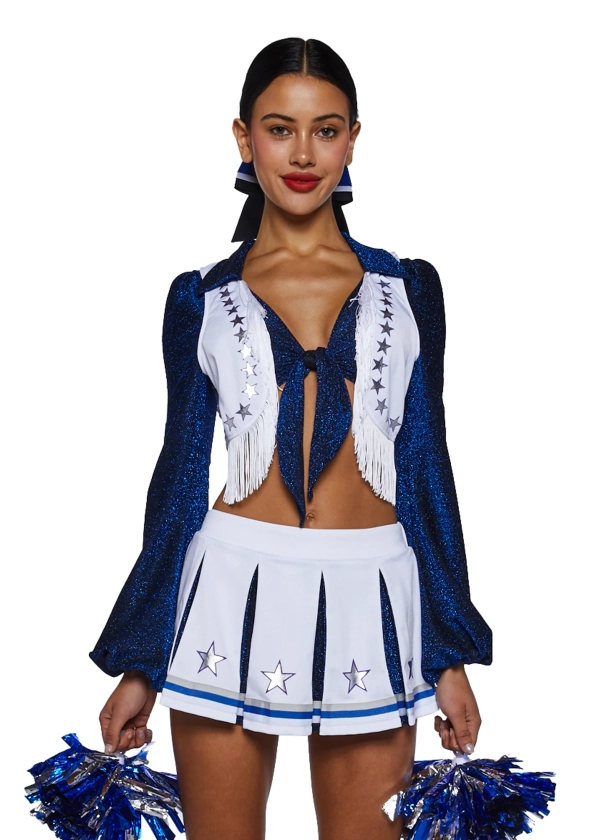 Dallas Cheerleader Sexy Womans Halloween Costume - Blue