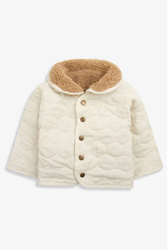 Buy The Little Tailor Baby Natural Quilted Reversible Plush Lined Sherpa Fleece Jacket from the Next UK online shop