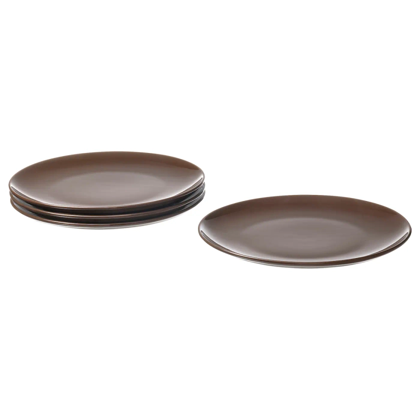 FÄRGKLAR plate, glossy brown, 26 cm - New Lower Price! - IKEA