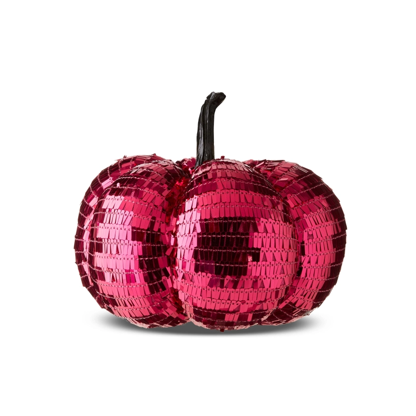 Halloween Pink Sequin Pumpkin Decoration, 6.5 in H, by Way To Celebrate - Walmart.com