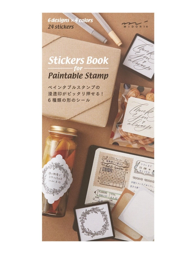 Stickers Book pour Paintable Stamp carré - Couleurs Naturelles - Midori