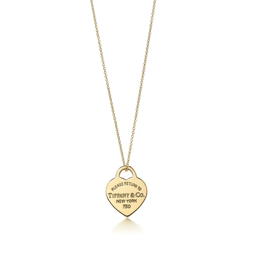 Return to Tiffany™ heart tag pendant in 18k gold, small.| Tiffany & Co.