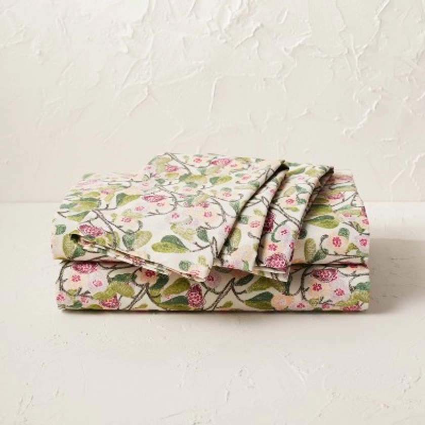 Twin/Twin XL Printed Cotton Sheet Set Autumn Blossom - Opalhouse™ designed with Jungalow™