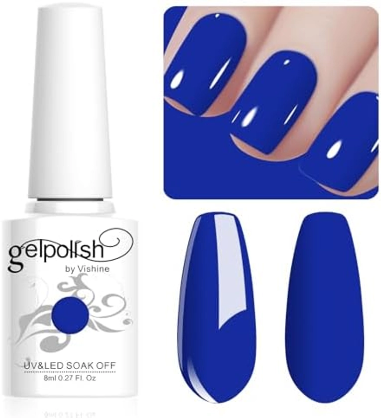 Vishine 8ml Vernis à Ongles Gel Semi Permanent Couleur Bleu électrique, Vernis Semi Permanent Soak Off UV LED Gel Polish Nail Art Manucure Salon DIY LM071 : Amazon.com.be: Beauté et Parfum