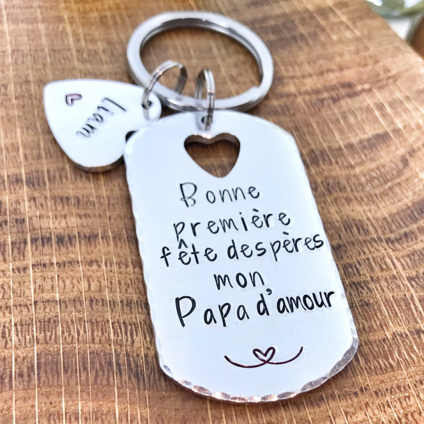 Cadeau Papa Première Fêtes des Pères, Porte Clé Gravé Papa, Cadeau Papa, 1ère Fêtes des Pères - Etsy France