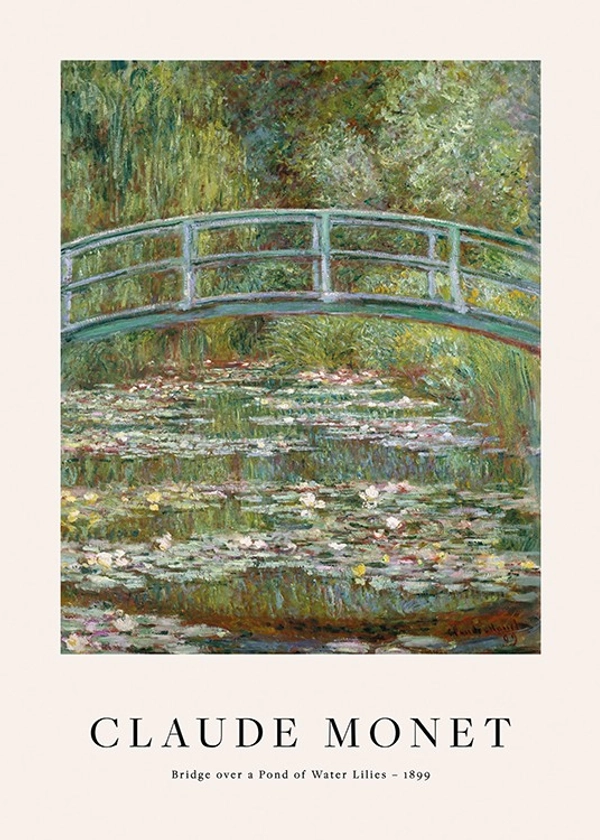 Monet - Bridge over a Pond of Water Lilies Affiche